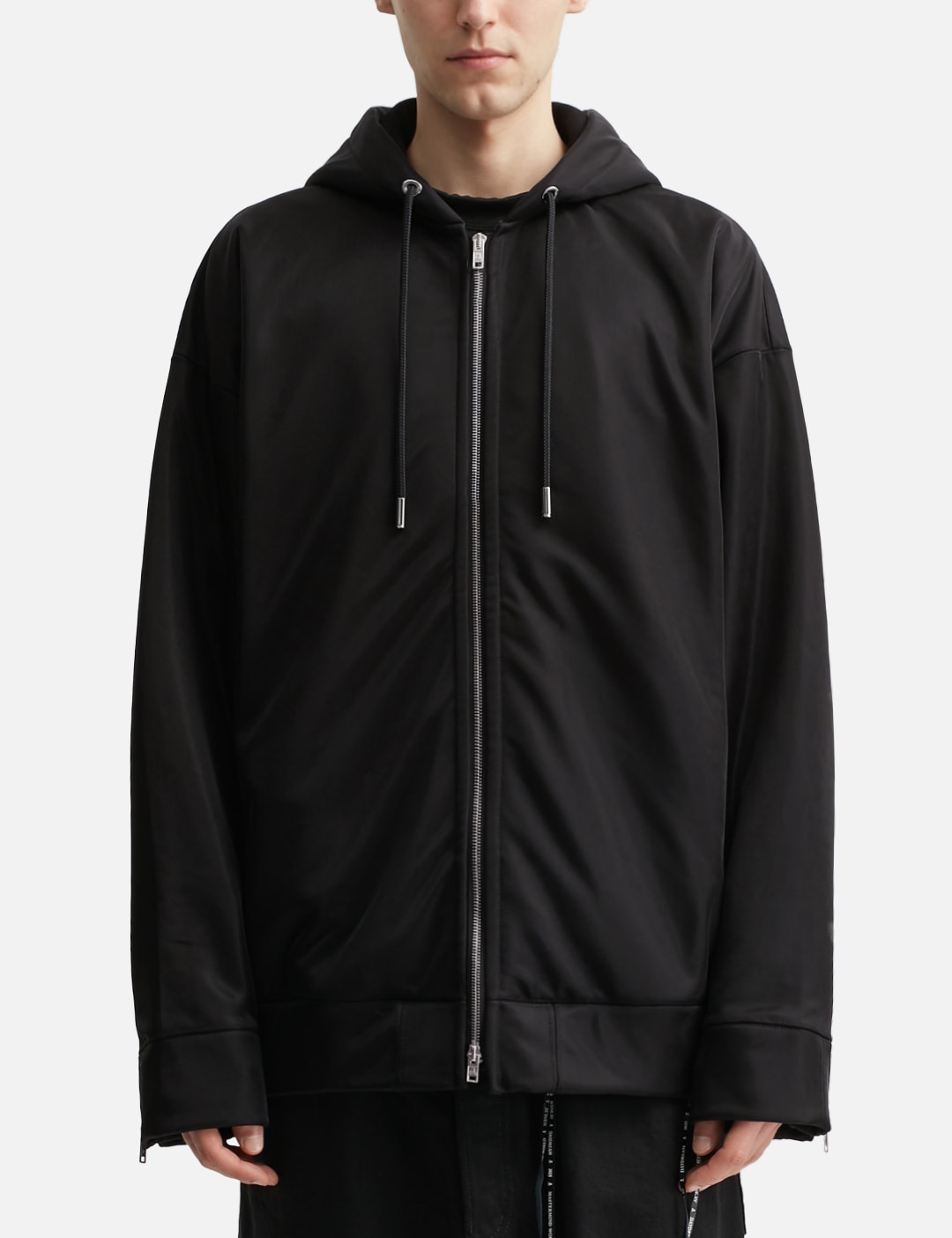 Sheer Layered Zip-Up Boxy Hoodie view 13