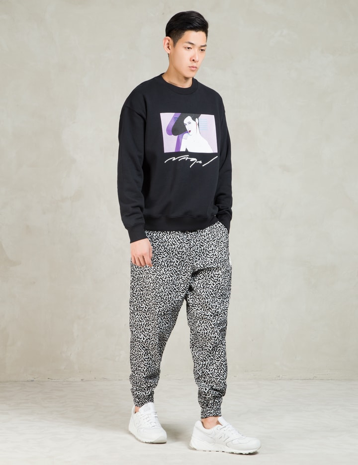 Black Women Print Crewneck Sweater Placeholder Image