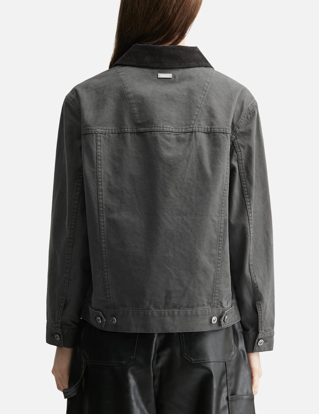 Team Wang Design Reset Patchwork Washed Jacket In Gray