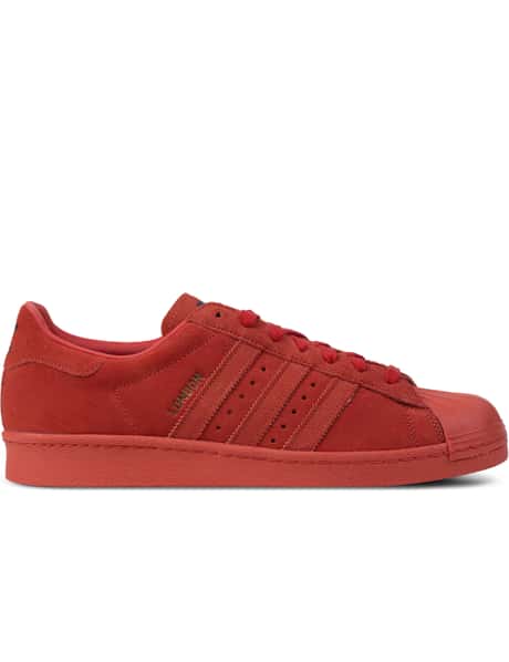 London Adidas Superstar 80s Red Suede Adidas Originals Red