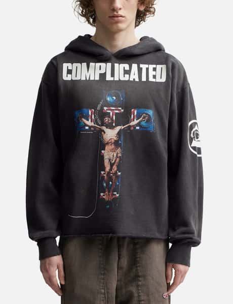 Saint Michael - COMPLICATED JESUS ON MONITOR CROSS HOODIE | HBX 