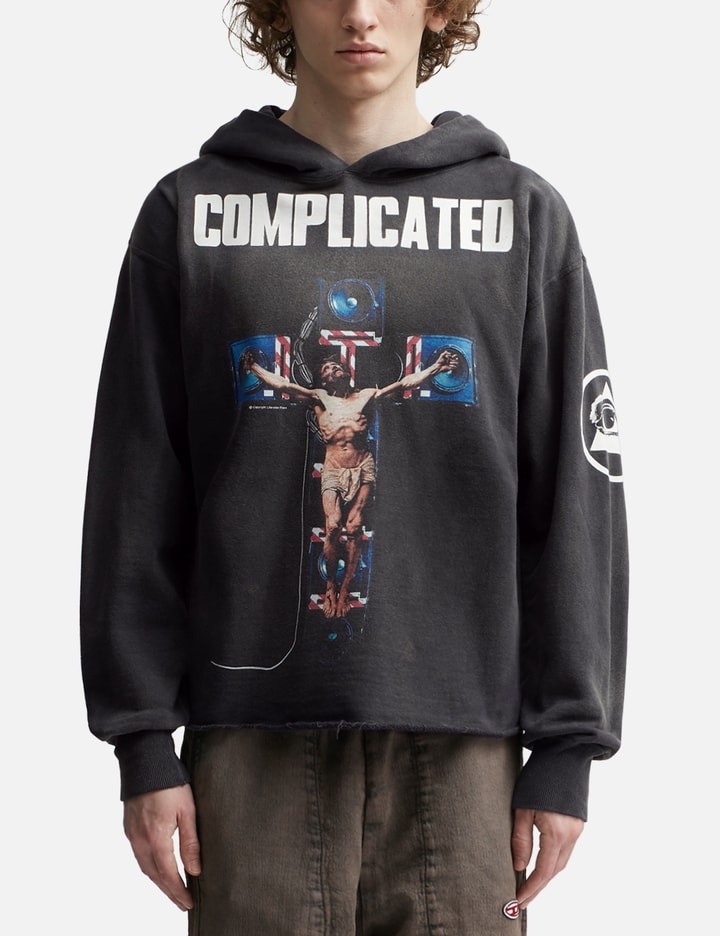 COMPLICATED JESUS ON MONITOR CROSS HOODIE Placeholder Image