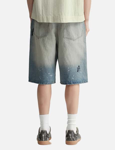 Dirty Mid Blue Baggy Shorts view 12