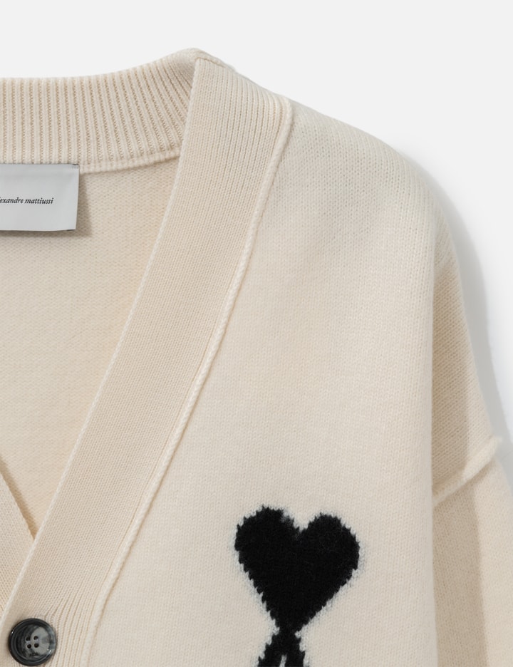 Ami Wool Cardigan With Ami De Coeur