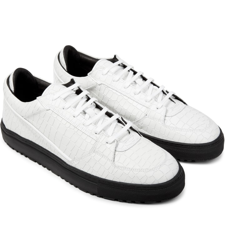 White Croc Embossed Low Top 3 Shoes Placeholder Image