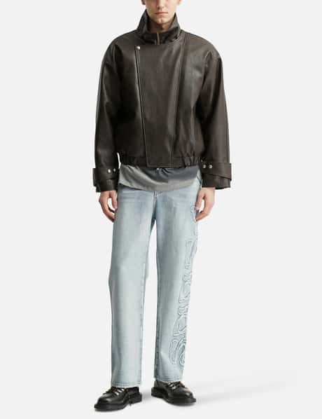 Faux Leather Bomber Jacket view 19