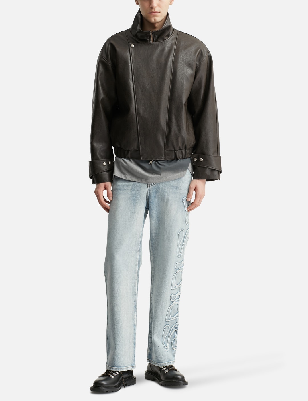 Faux Leather Bomber Jacket view 20