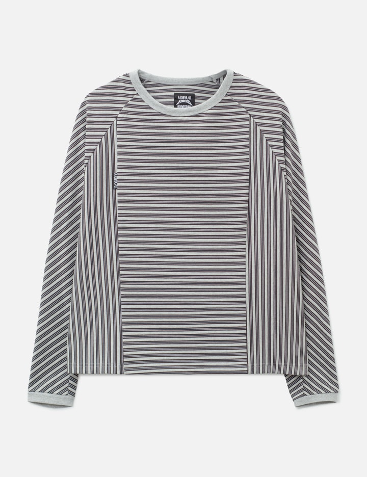 AJOBYAJO Sculpted Raglan Stripe Long Sleeve