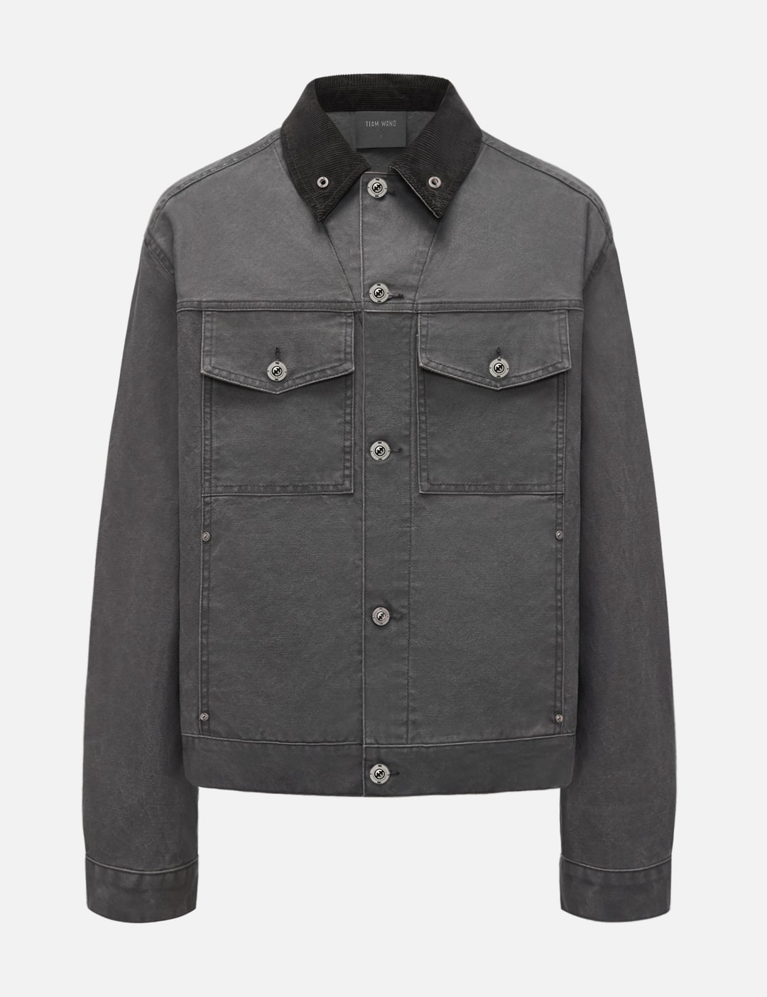 Team Wang Design Reset Patchwork Washed Jacket In Gray