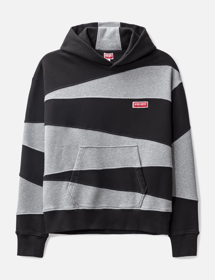 Kenzo Dazzle Stripe Oversized Hooded Sweatshirt In Black