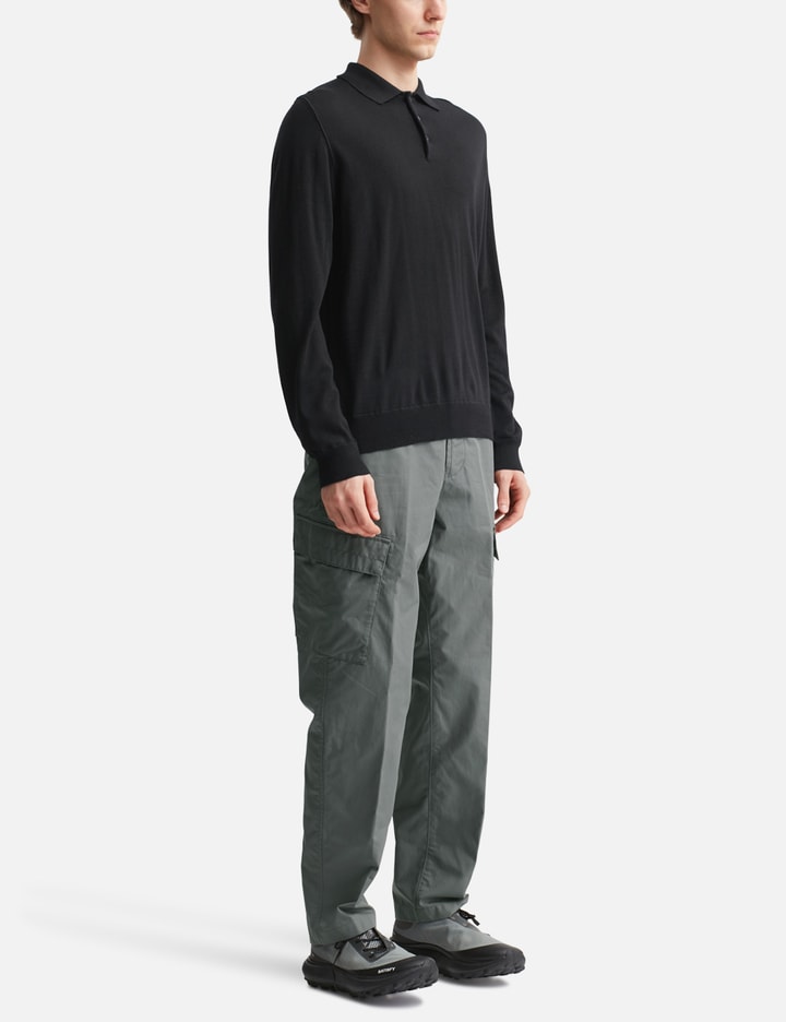 Pure Light RWS Wool_Stone Island Ghost Long-sleeve Polo Jumper Placeholder Image