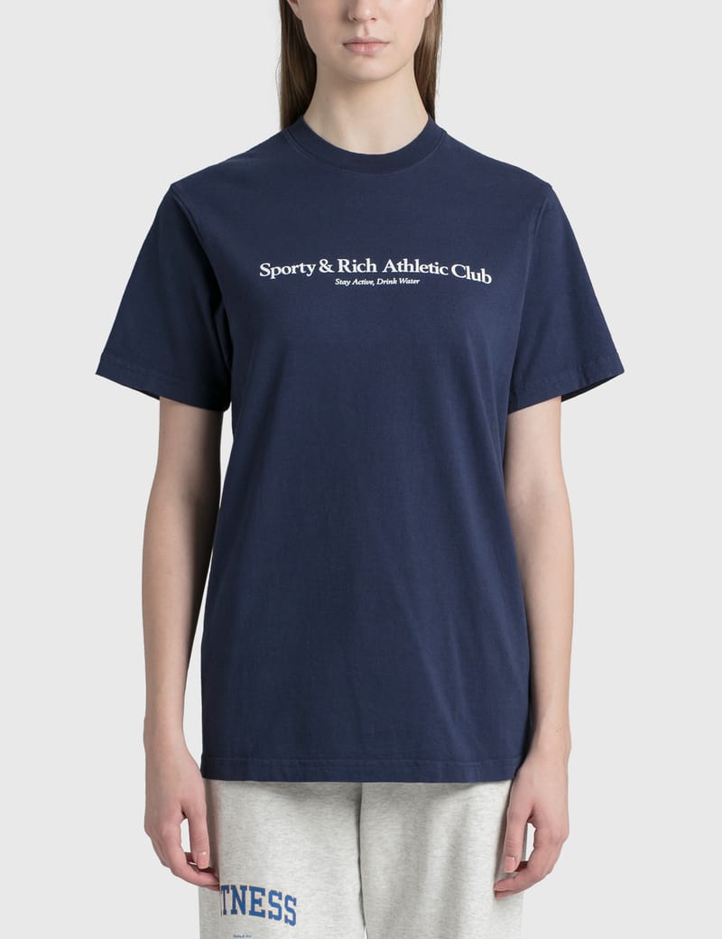 SPORTY&RICH ATHLETIC CLUB T-SH サイズ36 Sporty \u0026 Rich Men\u0027s Athletic Club T-Shirt in Aqua&frasl;White Sporty \u0026 Rich