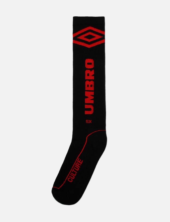 Shop Umbro Slam Jam X  Knee High Logo Socks In Black