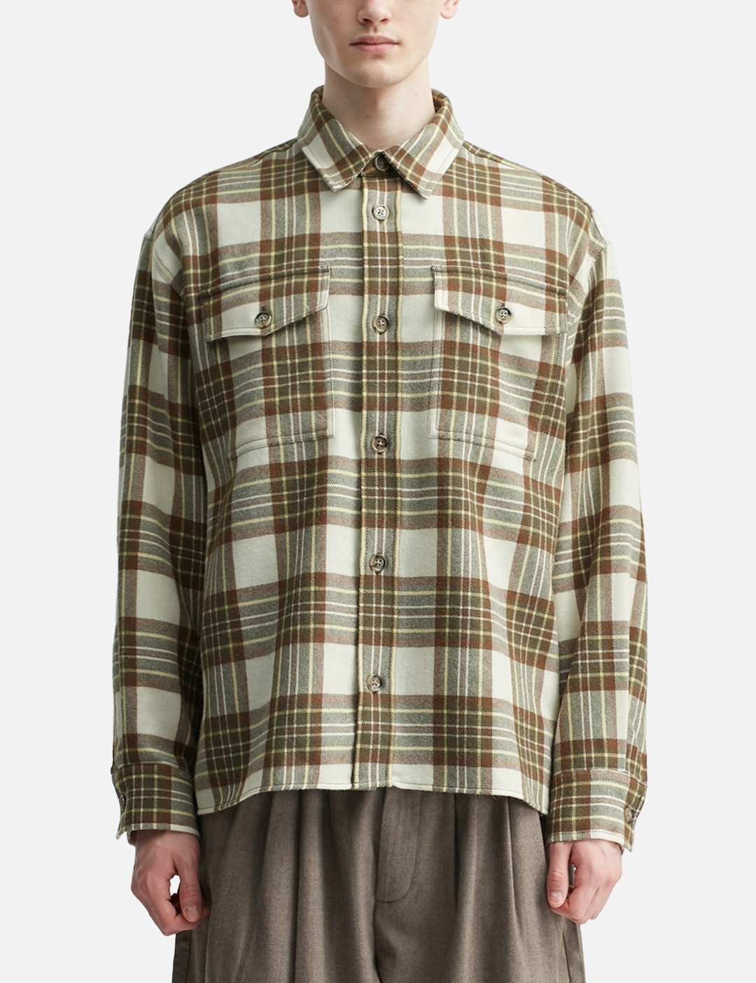 Checked Wool Overshirt view 11