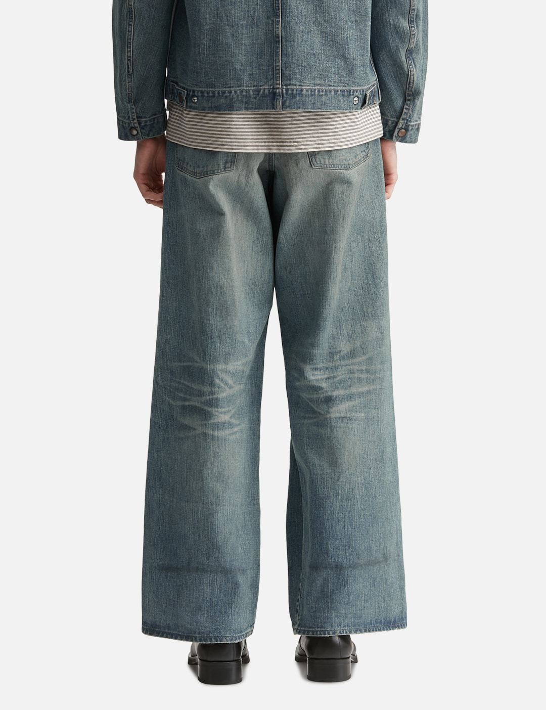 Destressed Modern Denim Wide Cut view 19