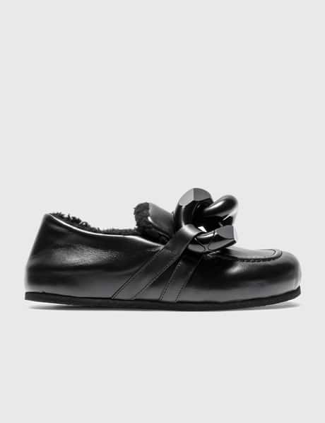 JW Anderson Closed Back Leather Chain Loafers