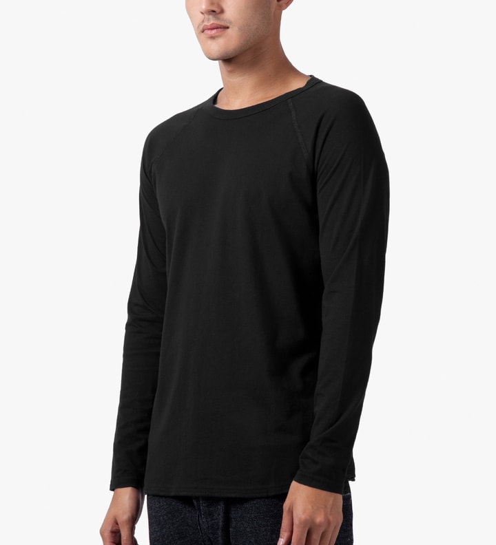 Black Solid Jersey L/S Raglan T-Shirt Placeholder Image