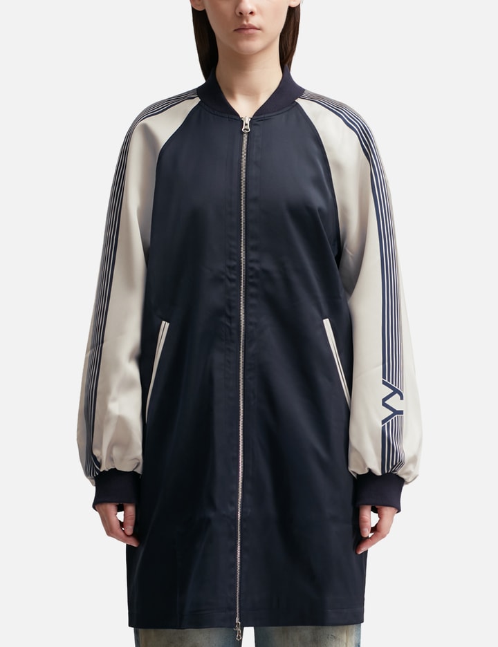 Open Yy Navy Souvenir Bomber Jacket In Blue