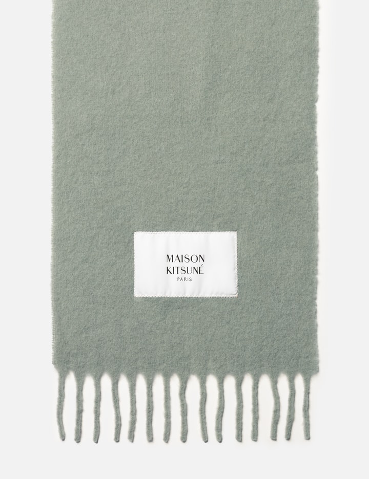 Maison Kitsuné Alpaca Scarf In Green