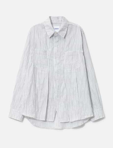 Ader Error Pleat Detail Stripe Long Sleeve Shirt