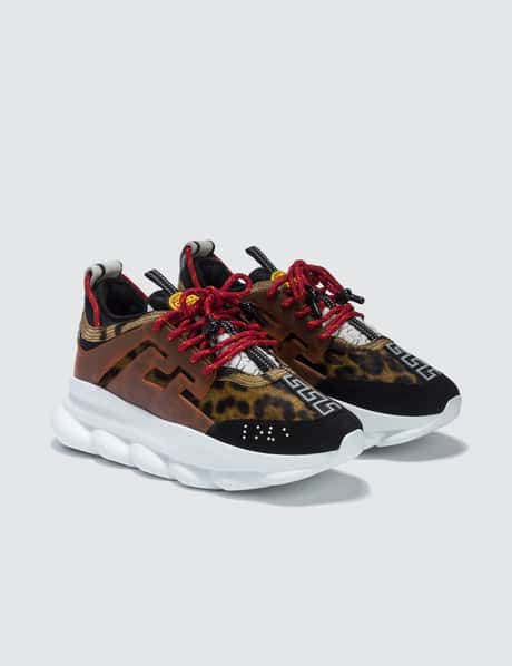 Versace Leopard Chain Reaction Sneakers HBX