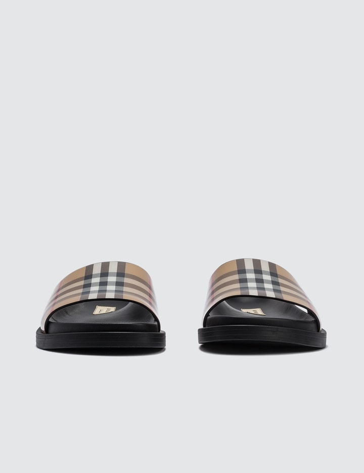 Vintage Check and Leather Slides Placeholder Image