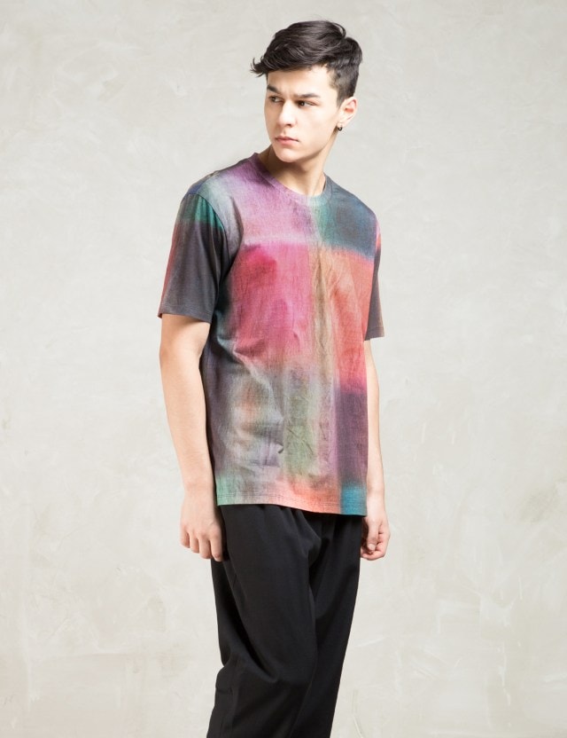 Multicolor Slim-fit 'blurred Check' Print T-shirt Placeholder Image