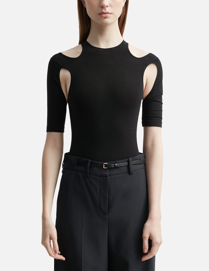 Andreädamo Cut-out-detail Body Top In Black
