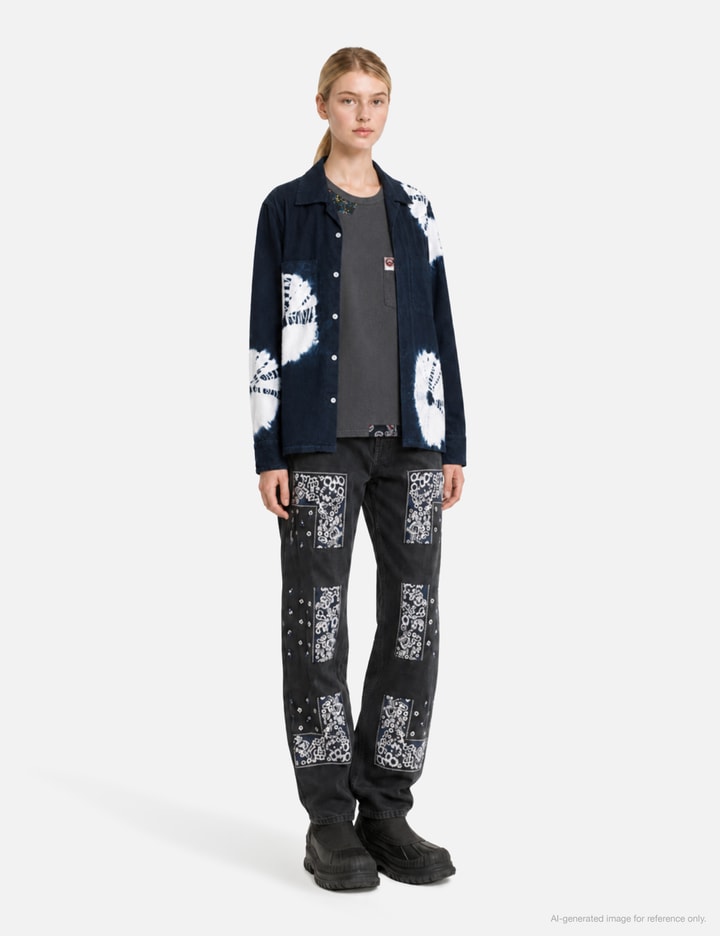 NÒMARHYTHM TEXTILE Hand Dye "Shibori" Flannel Shirt