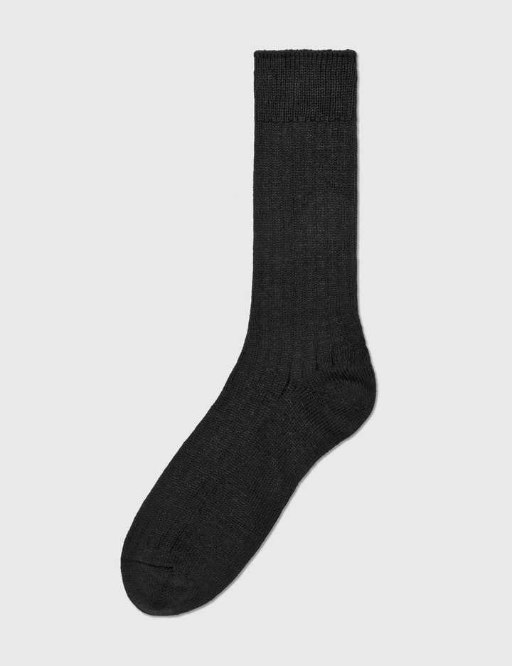 Linen Cotton Ribbed Crew Socks Placeholder Image
