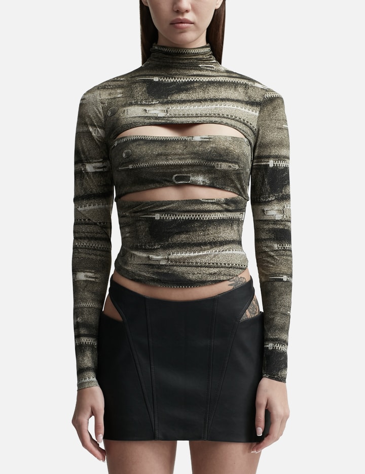 Elena Zipper Turtleneck Long Sleeve Top Placeholder Image