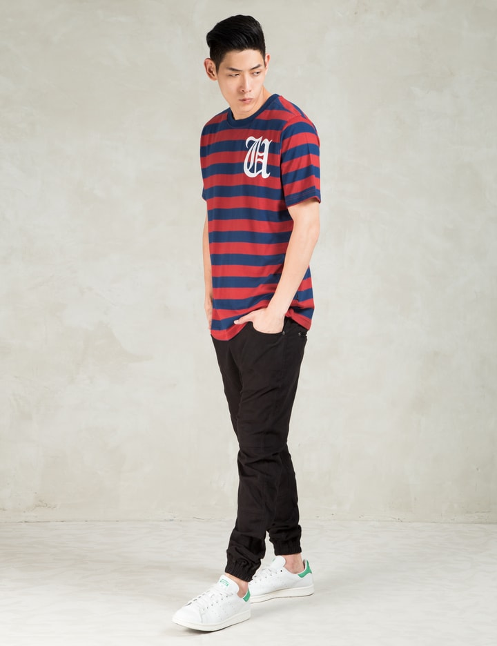 Undefeated Red Juego Stripe S/SL T-Shirt