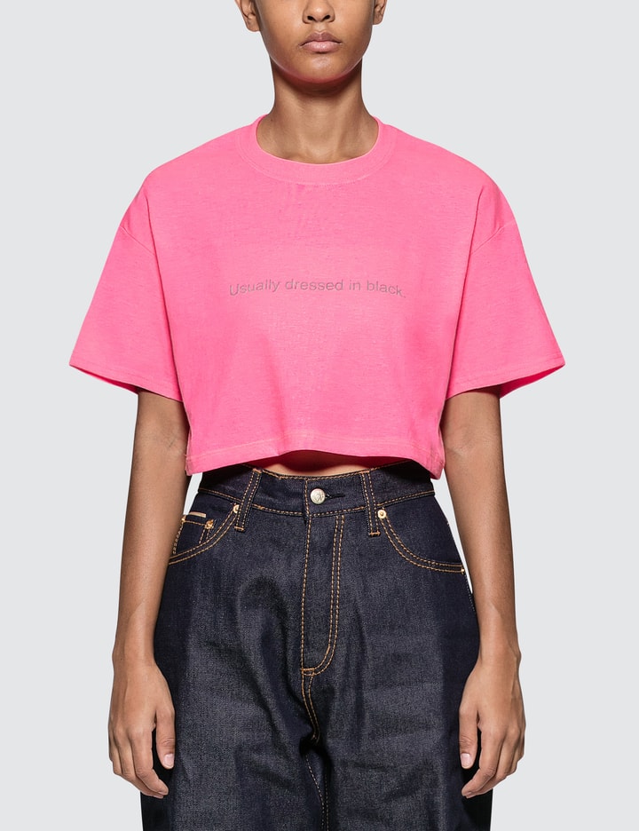 Usually Dressed In Black. Neon Crop Tee Placeholder Image