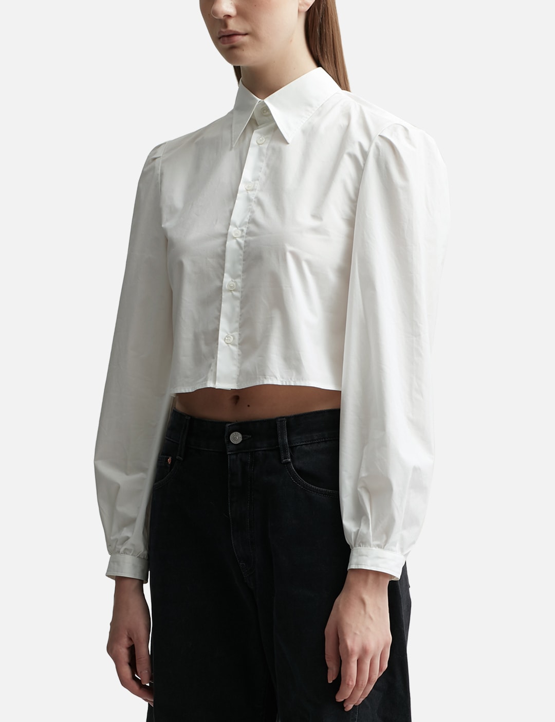 Poplin Destructured Cropped Shirt view 10
