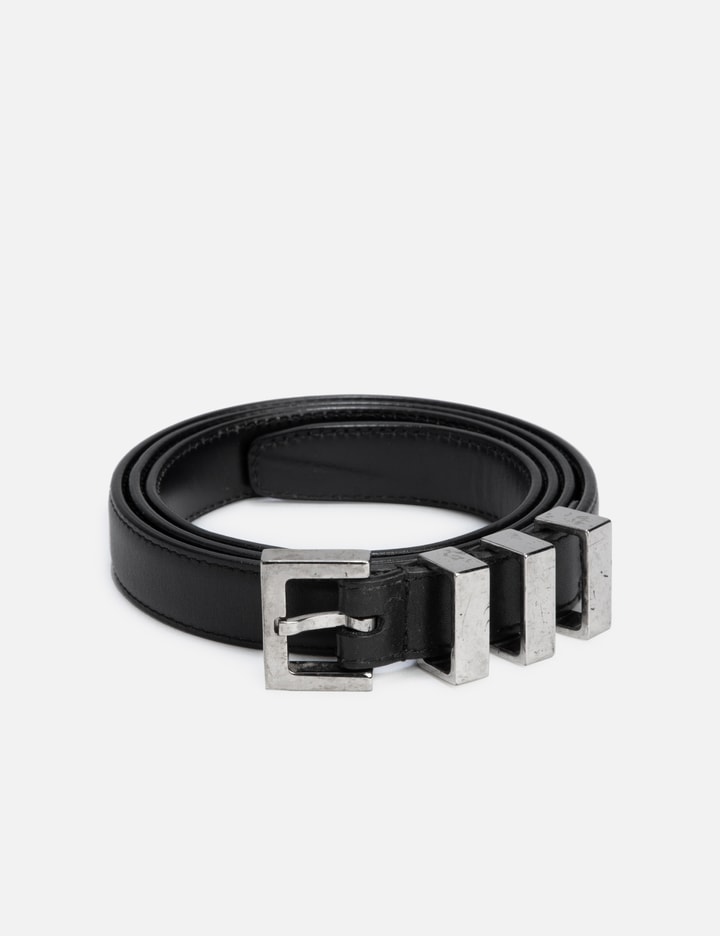 Saint Laurent Triple Buckle Belt In Black