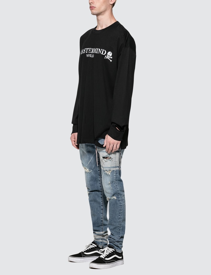 Distressed Dropped Shoulder Circle Logo L/S T-Shirt Placeholder Image