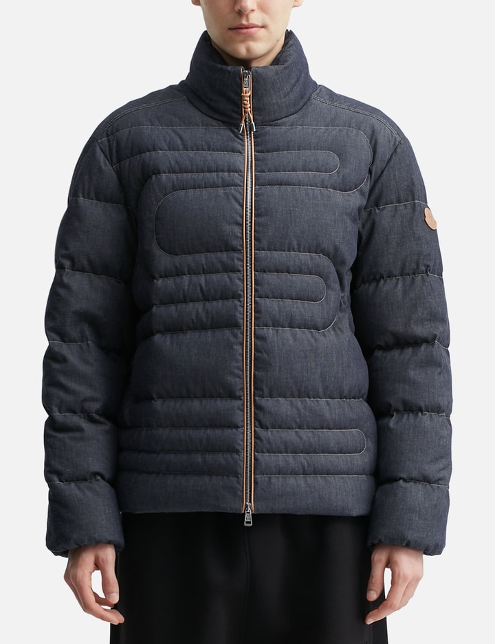 Xiaohai Snake-Quilted Denim Short Down Jacket Placeholder Image