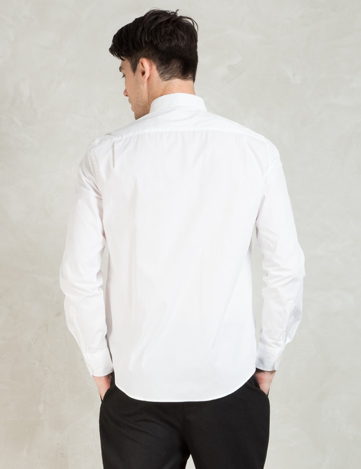 White Powell Poplin Zip Pocket Slim Shirt Placeholder Image