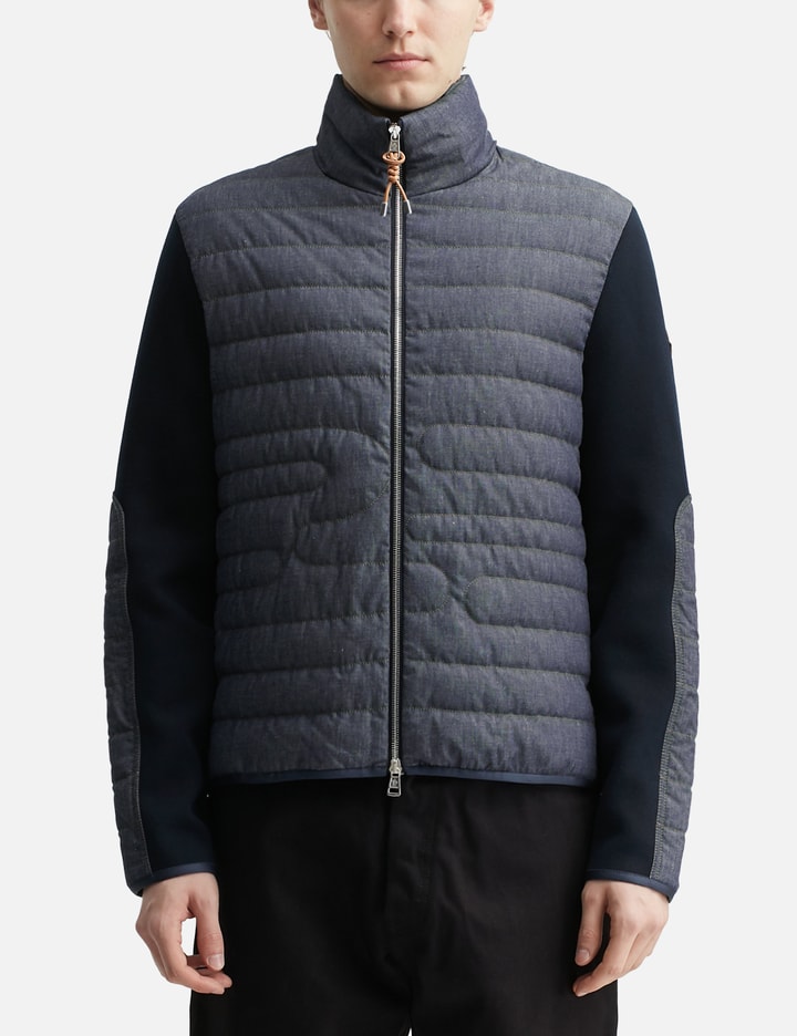 Moncler Padded Snake-quilted Denim Cardigan