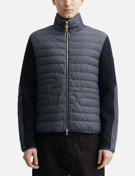 Padded Snake-Quilted Denim Cardigan view 10