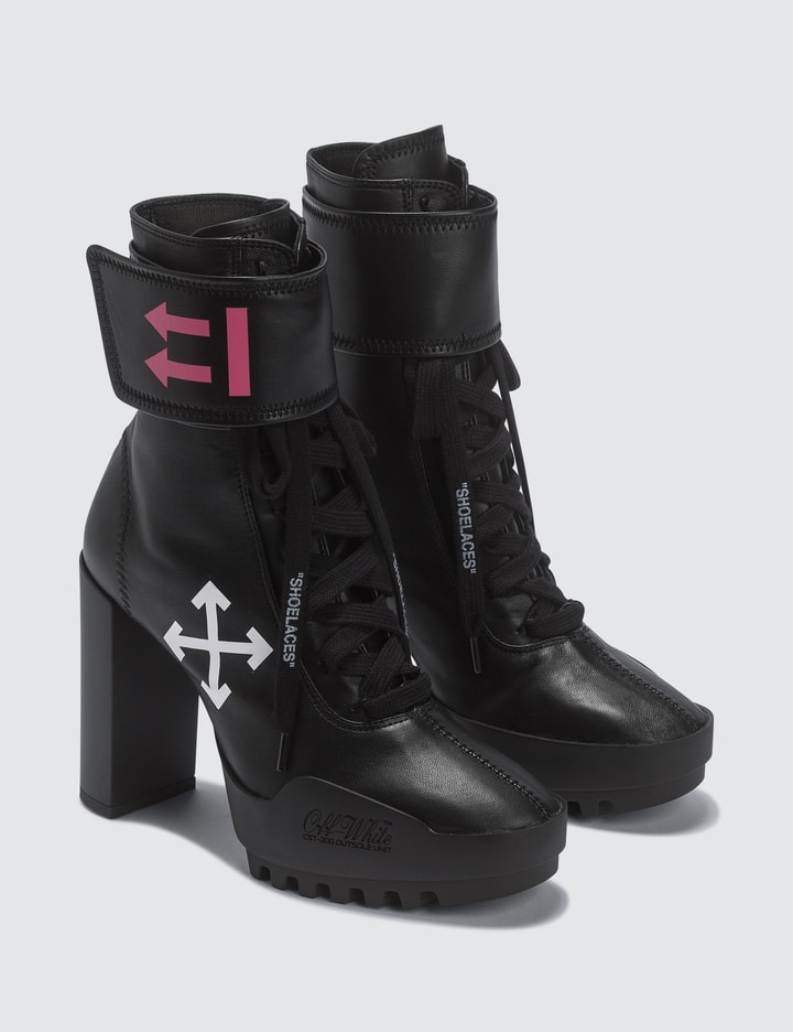 Off-White Arrow Heeled Moto Wrap Boots Placeholder Image