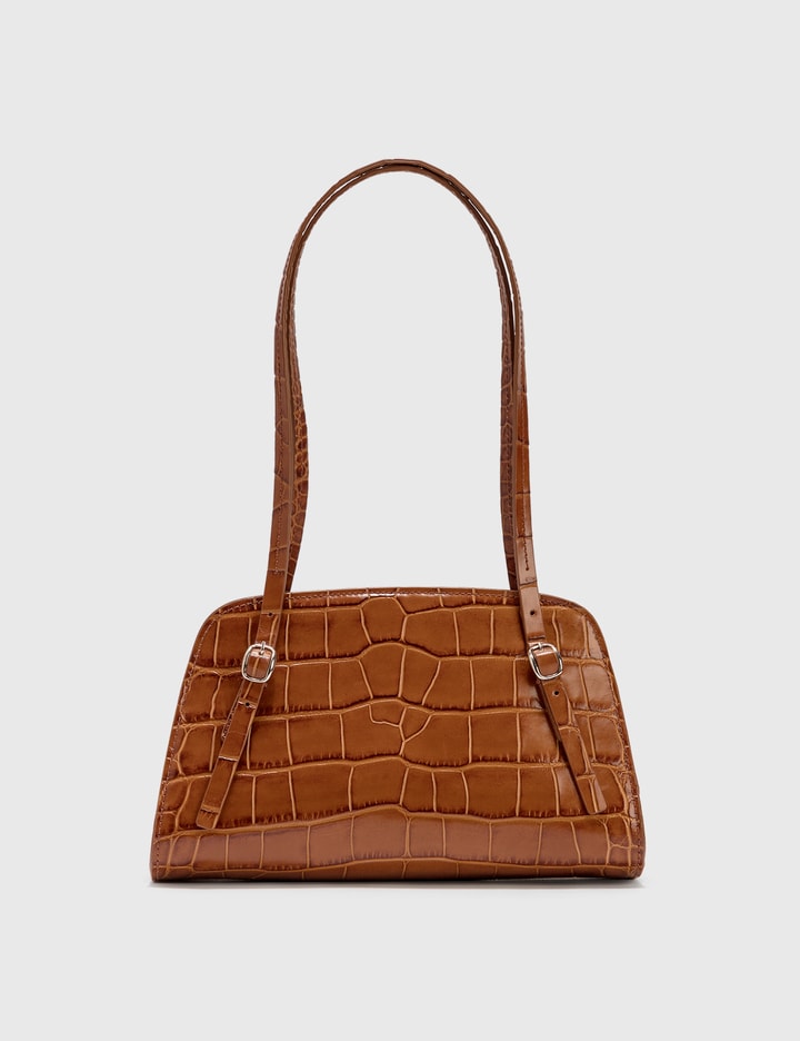 Lora Tan Croco Embossed Leather Shoulder Bag Placeholder Image