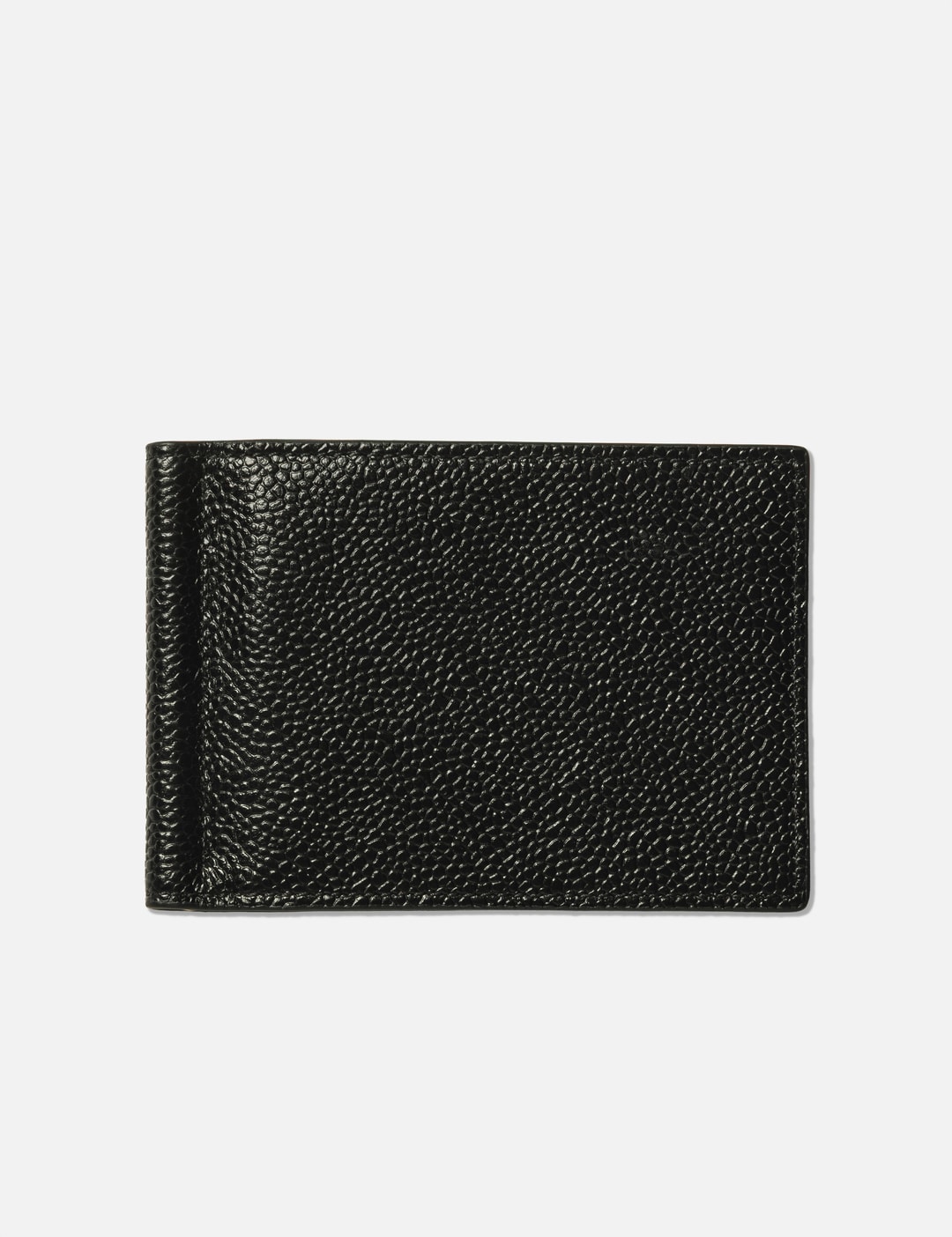 Money Clip Wallet In Black Pebble Grain view 5
