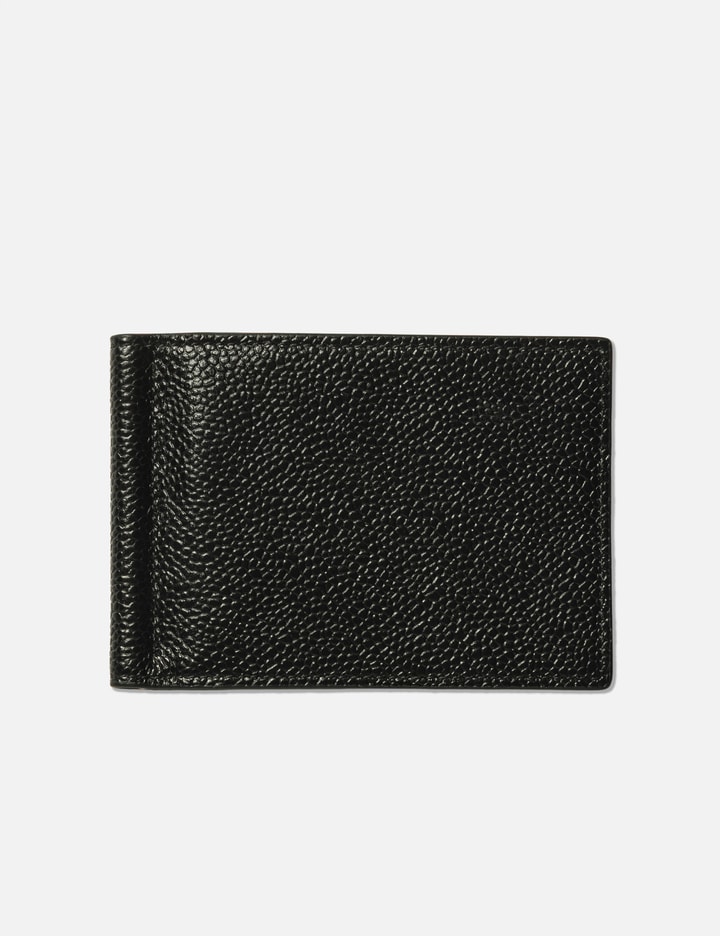 Money Clip Wallet In Black Pebble Grain