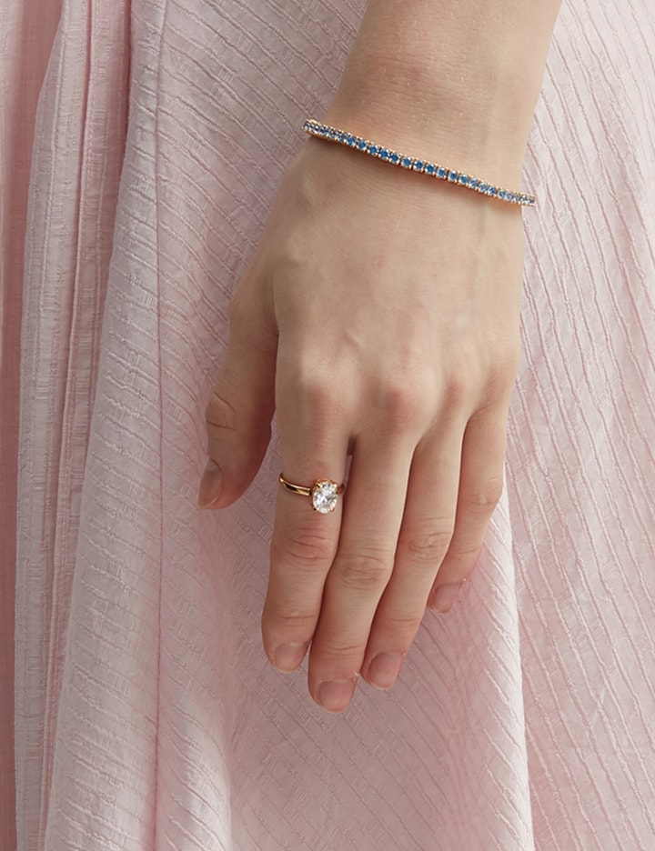 Crystal Haze Oval Cut Toe Ring