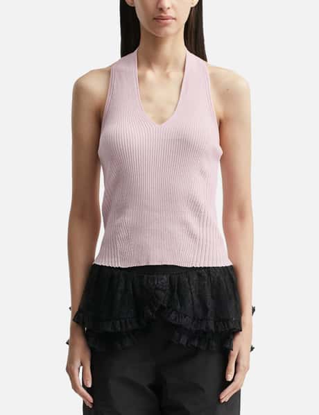 anggae Ribbed Halter Top