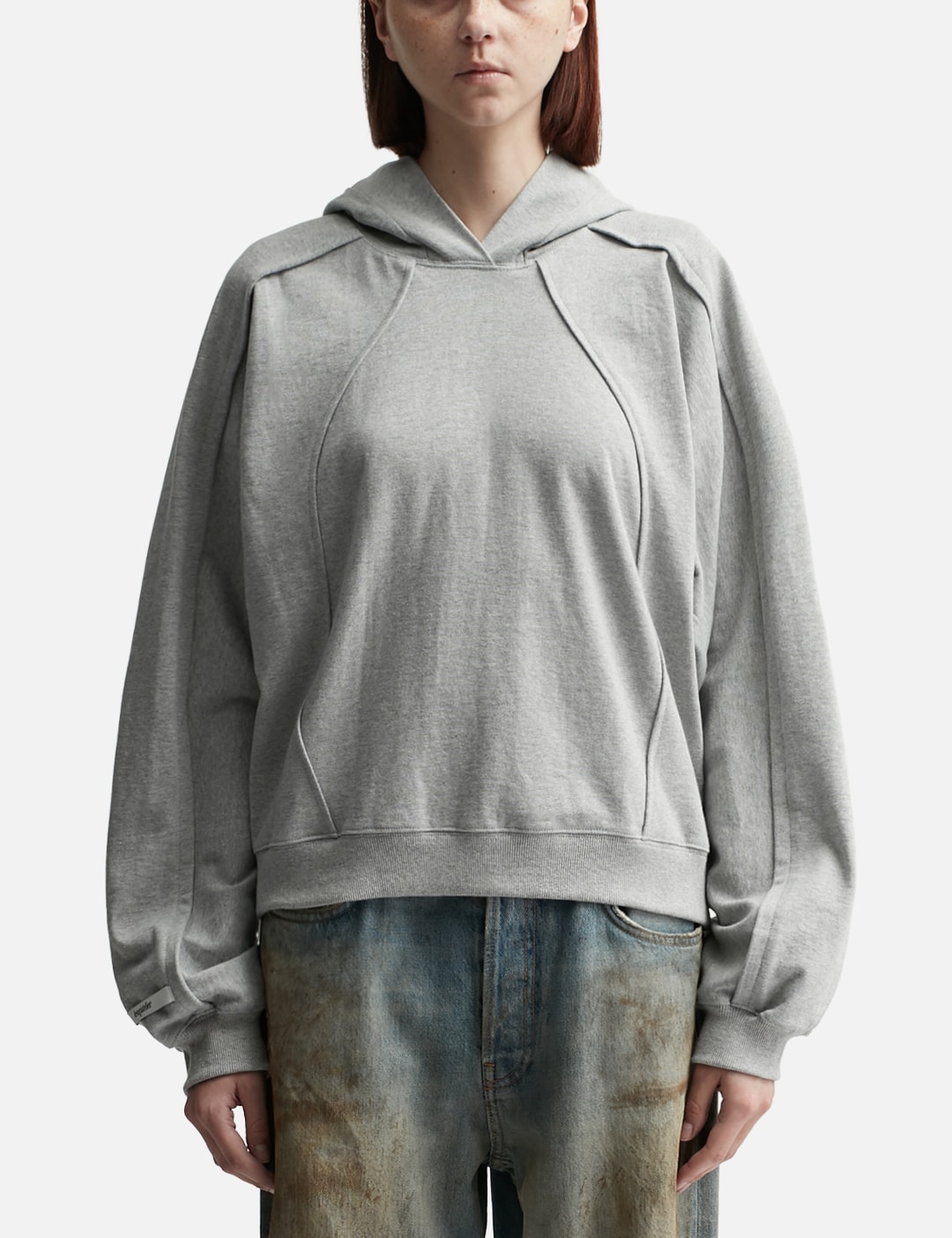 Pin-Tuck Paneled Hoodie view 13