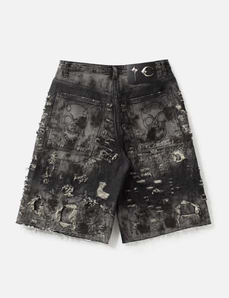 Hard Washed Destroyed Denim Shorts view 8