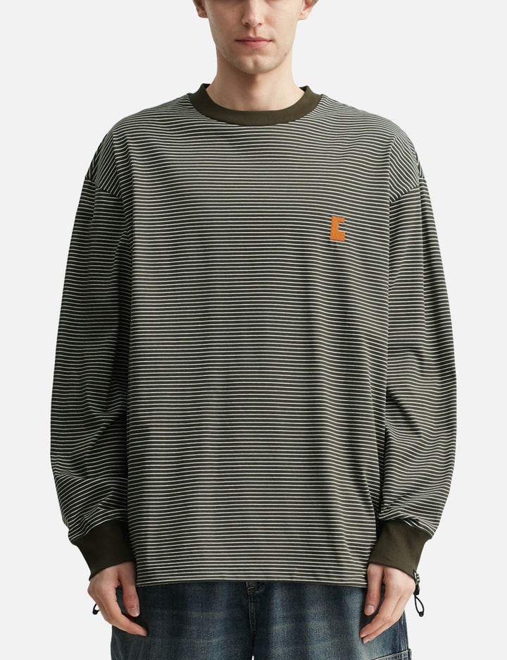 "C" Striped Long Sleeves T-Shirt With Drawstrings Placeholder Image