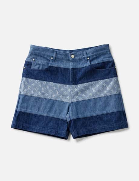 Louis Vuitton Striped Patchwork Denim Shorts